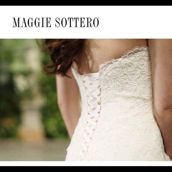 Lace Maggie Sottero Fit & Flare Wedding Dress - Picture 2 of 9